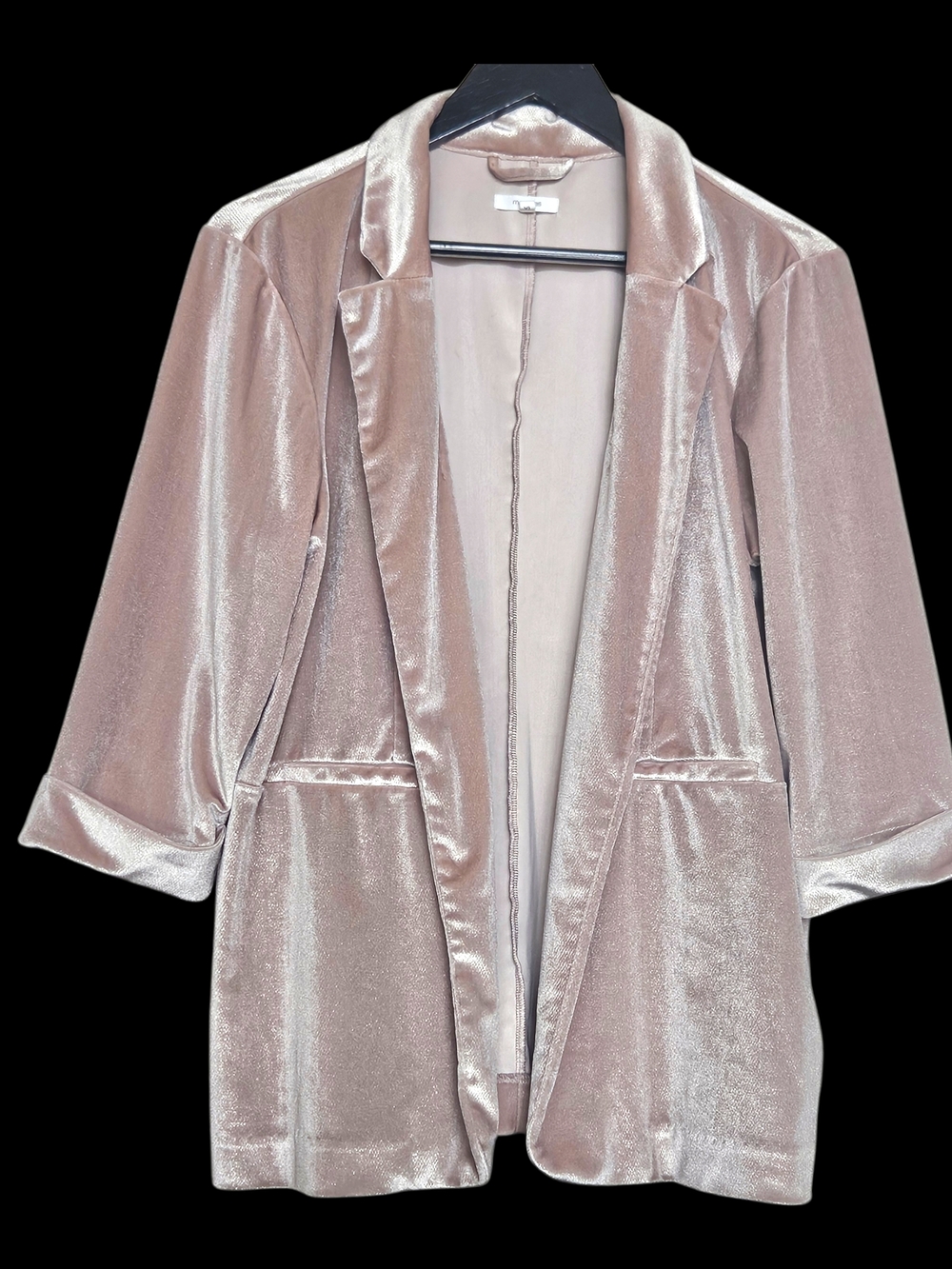 Maurices Rose Velvet Open-Front Blazer